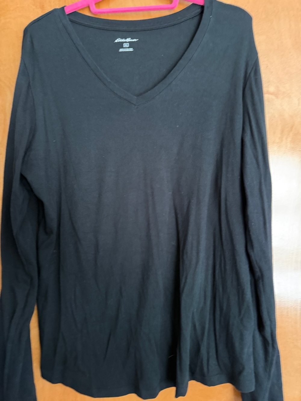 Eddie Bauer Black Long Sleeve V-Neck Tee